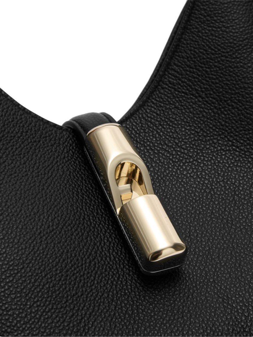 Furla Structured Black Leather Handbag