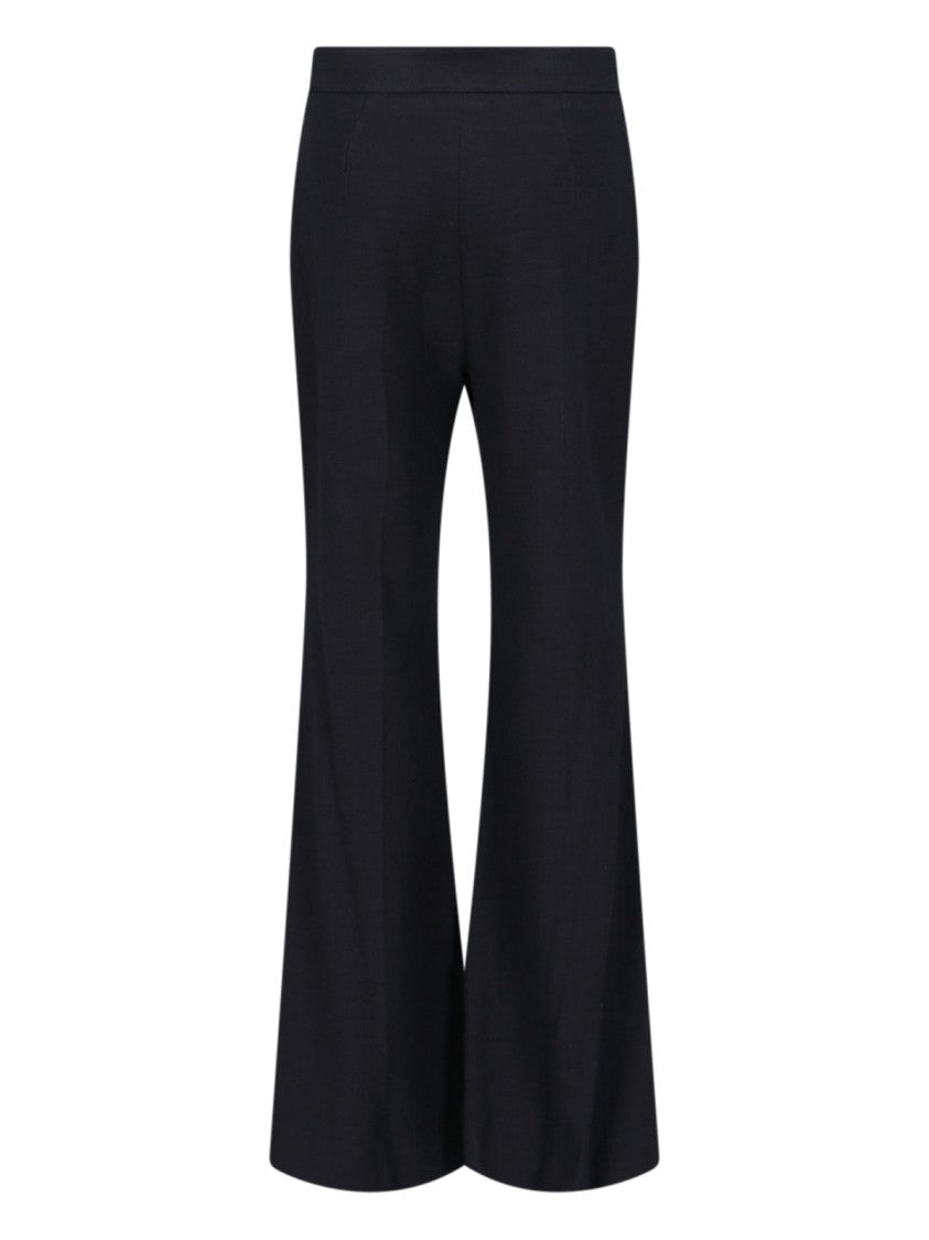 Patou Wide-Leg Black Cotton Twill Pants
