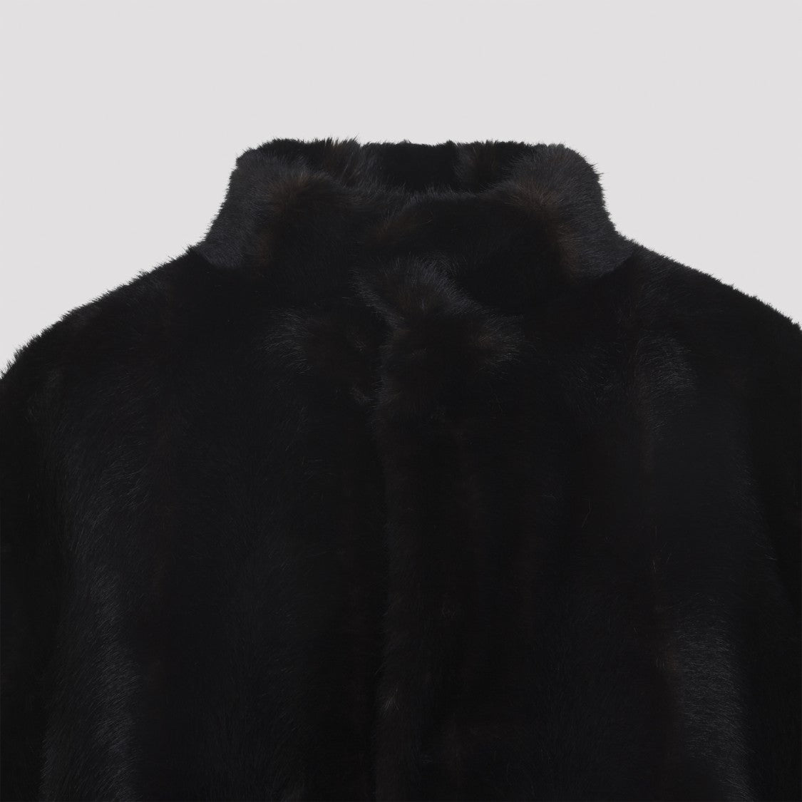 Mm6 By Maison Margiela Brown Ecofur Jacket With Stand-Up Collar