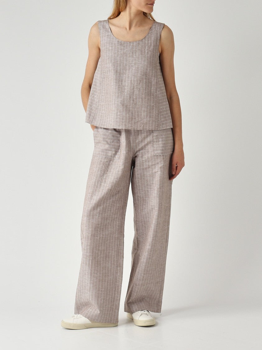 Max Mara Sleeveless A-Line Top With Wide Scoop Neckline