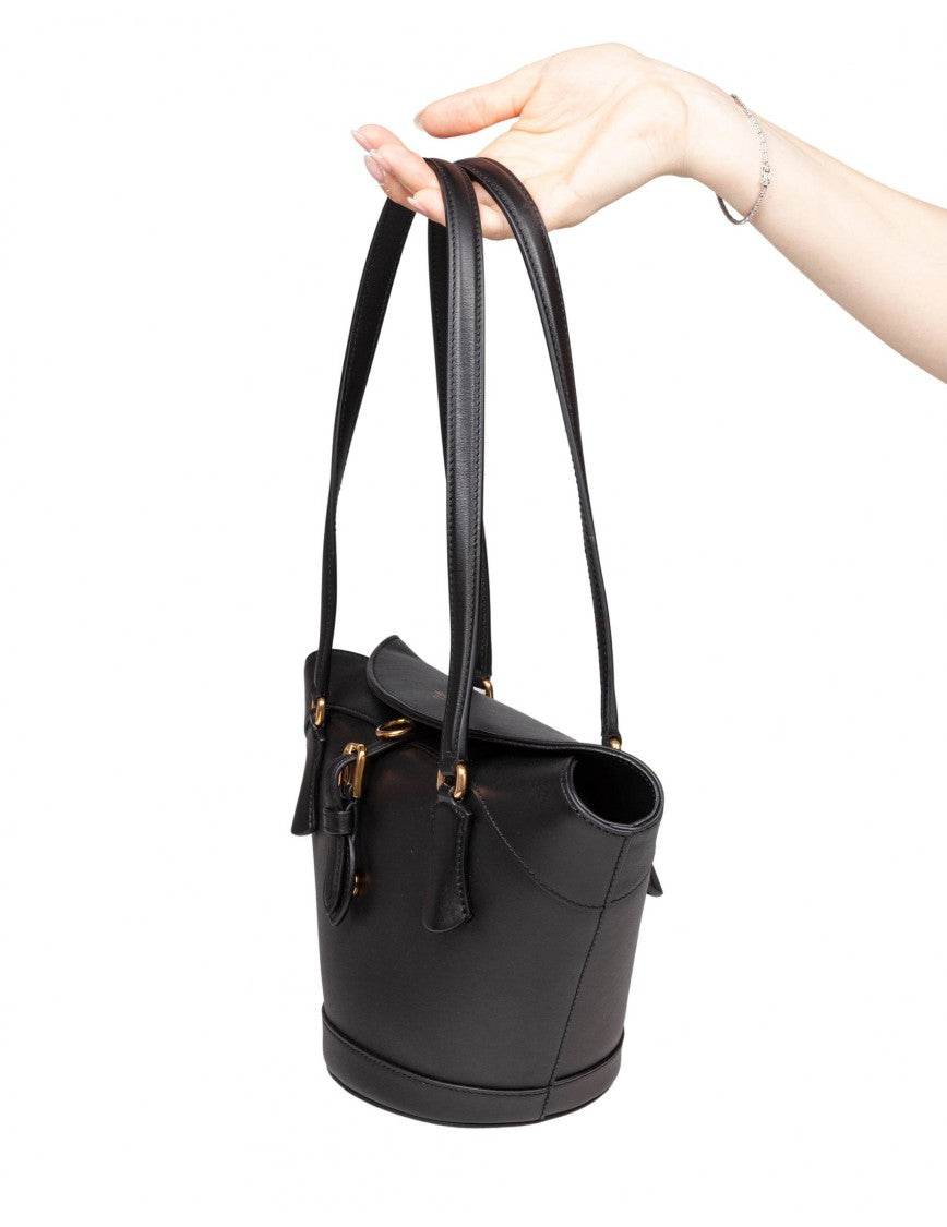 Dolce & Gabbana Black Leather Coffa Capri Bag