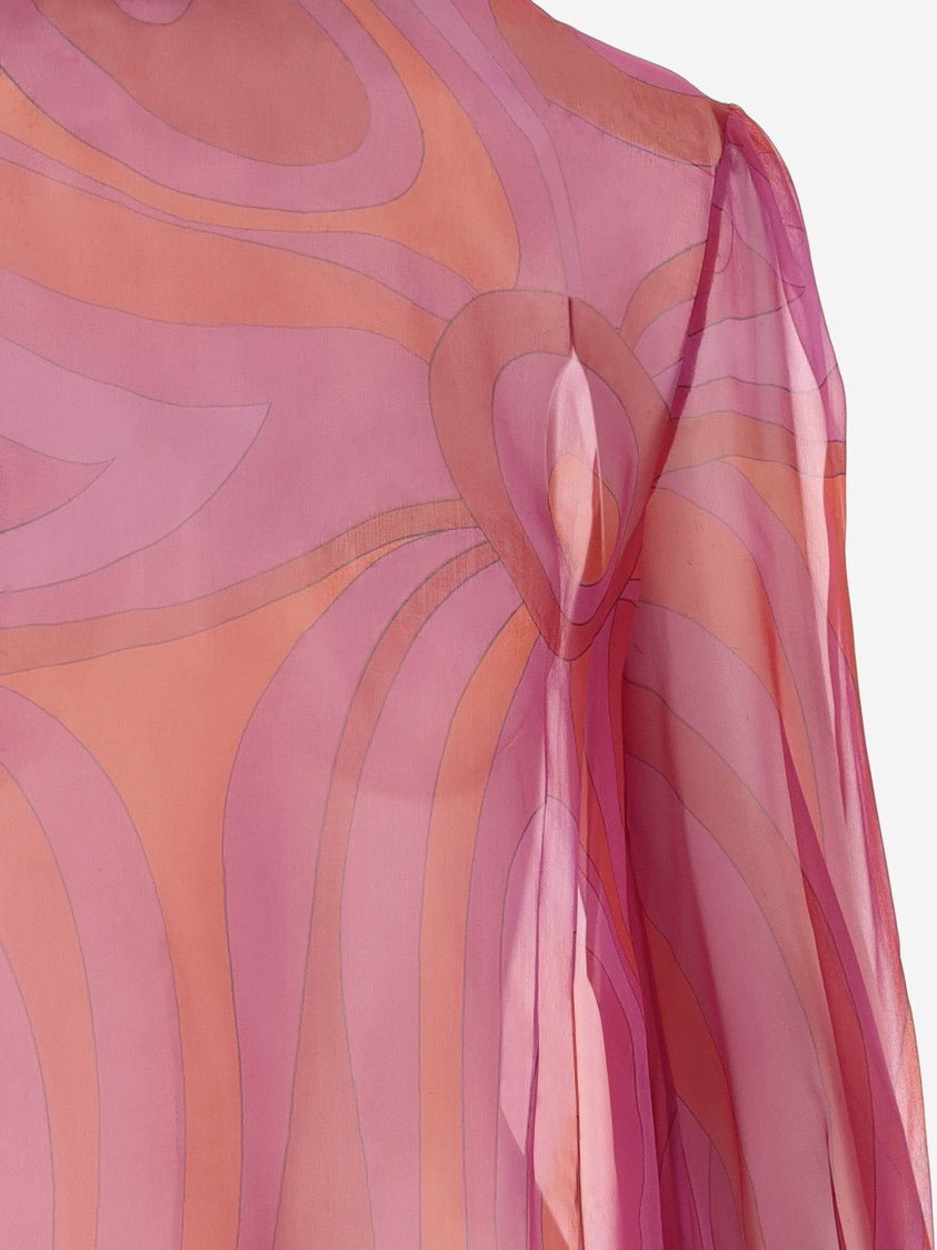 Emilio Pucci Silk Chiffon Blouse With Marble Print