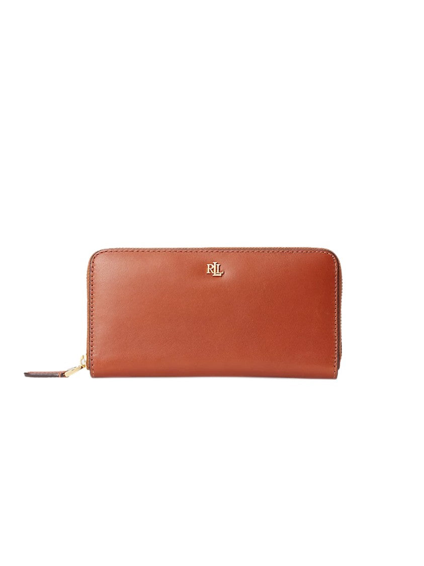 Lauren Ralph Lauren Zip Cont Wlt Large Natural Smooth Leather Wallet