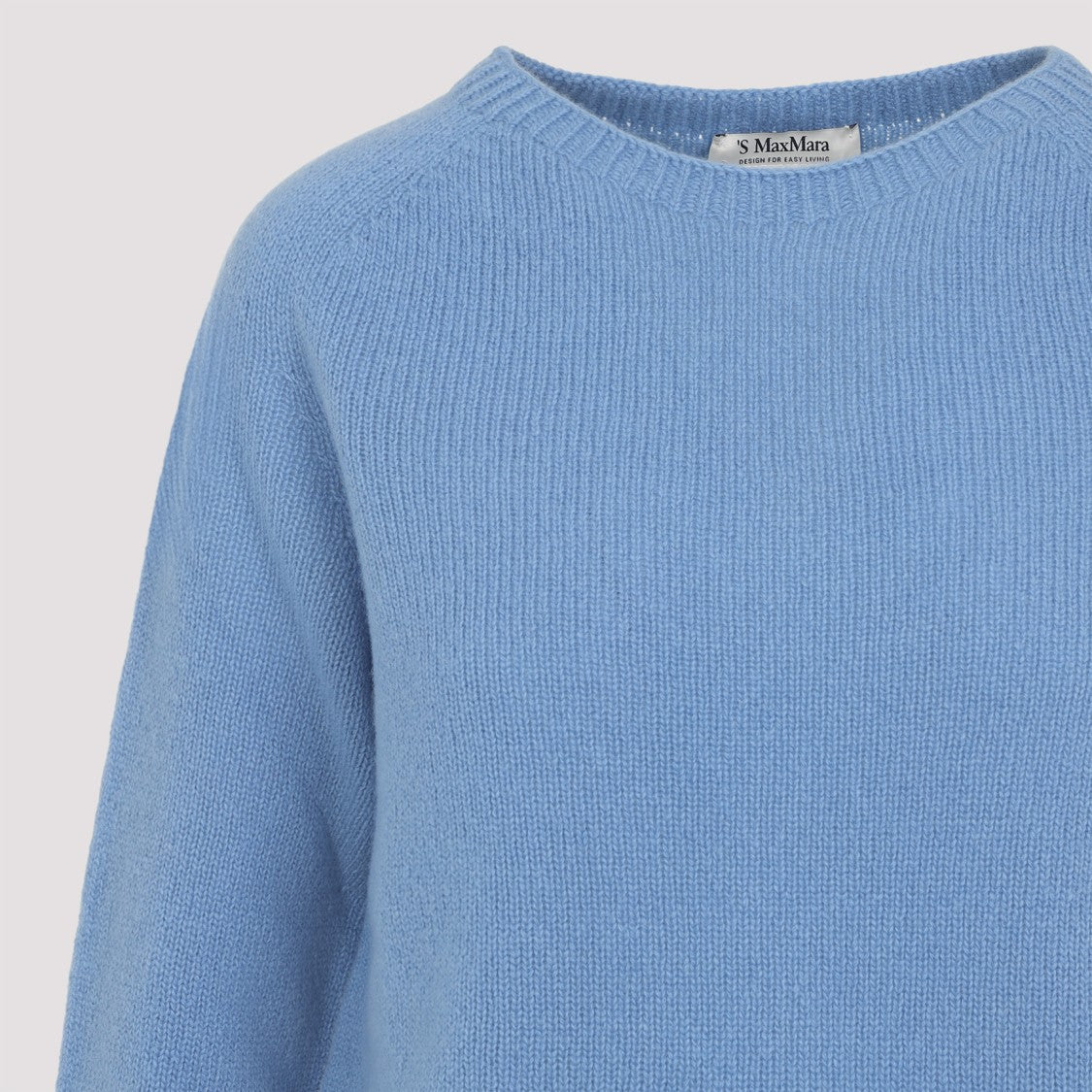 Max Mara Relaxed Fit Blue Wool-Cashmere Sweater