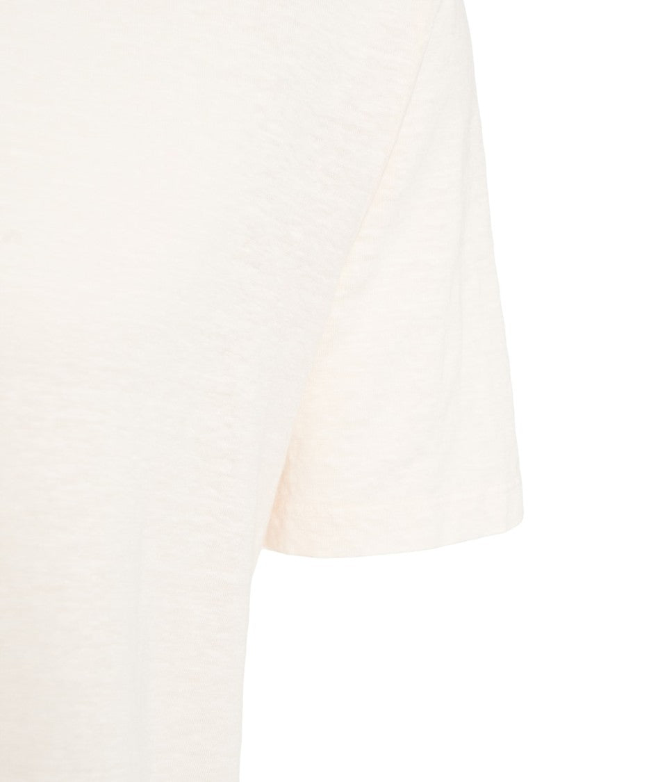 Daniele Fiesoli Loose Fit Linen T-Shirt With Crew Neck
