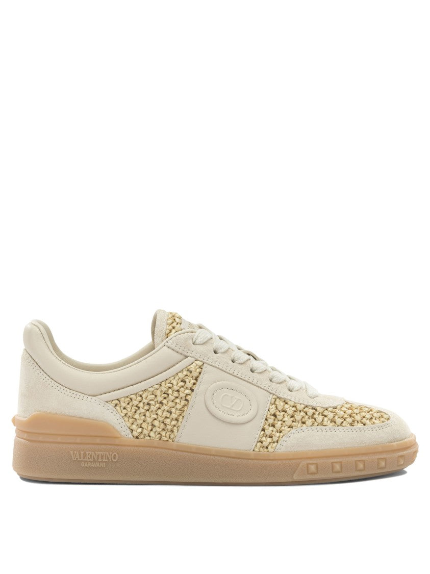 Valentino Garavani Beige Leather And Rubber Low-Top Slip-Ons