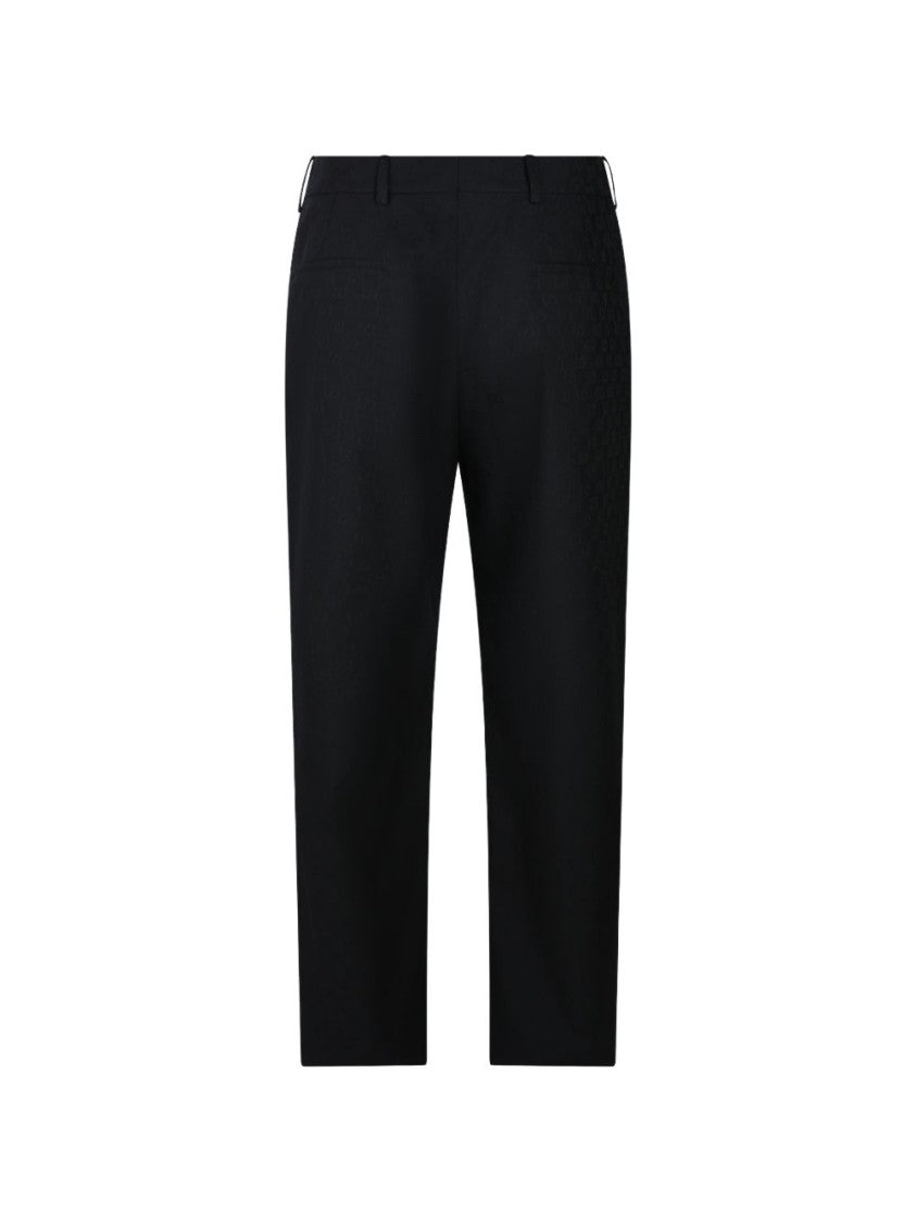 Gucci Black Gg Wool Tailored Pants