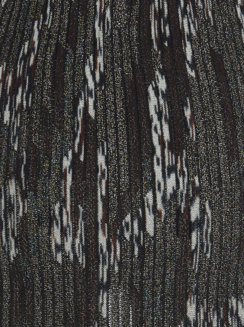 Missoni Multicolor Striped Pleated Midi Skirt