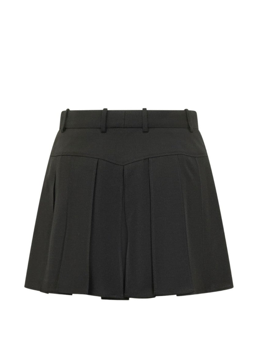 Givenchy Tailored Black Silk And Nylon Shorts With Structured Pleats
