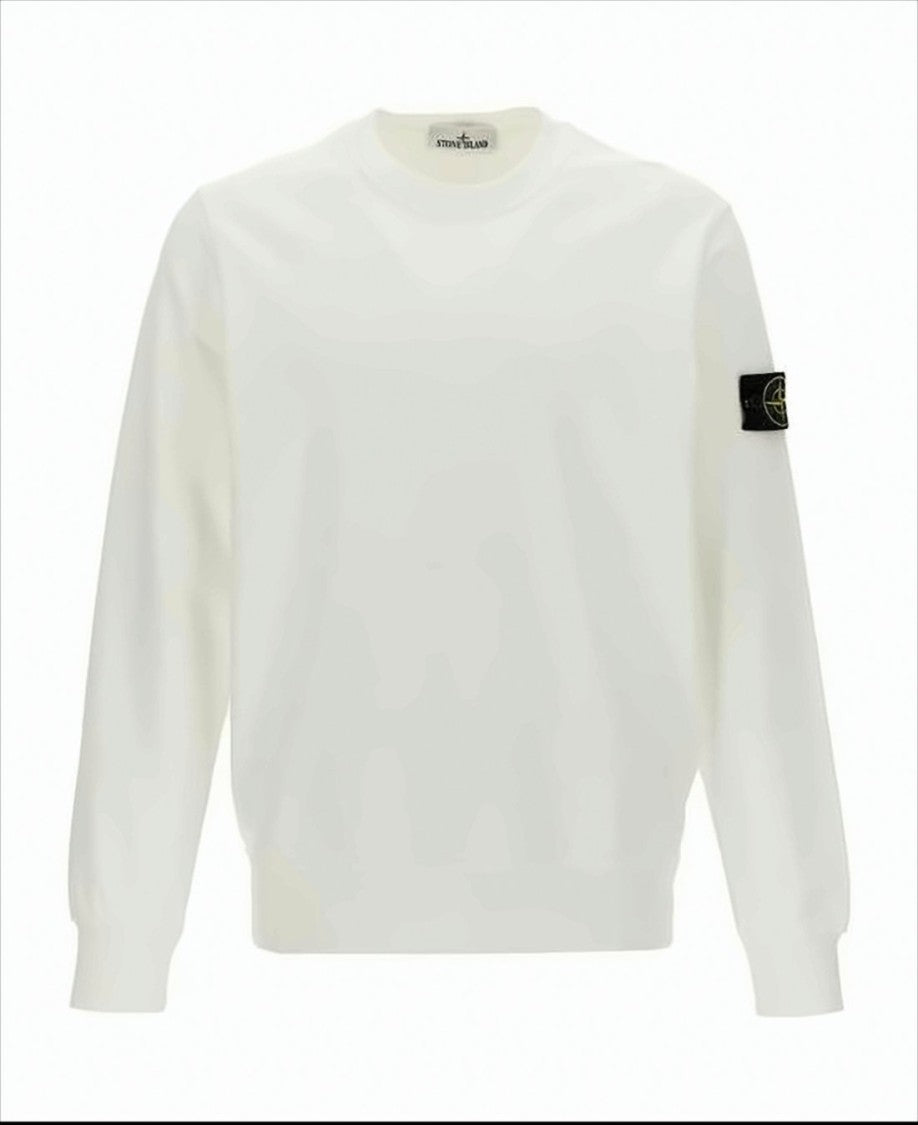 Stone Island Organic Cotton Fleece Crewneck Sweatshirt