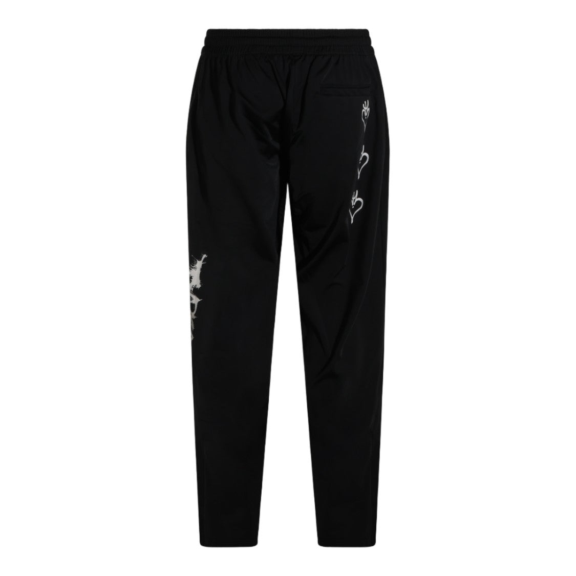 Y-3 Black Drawstring Printed Tapered Pants