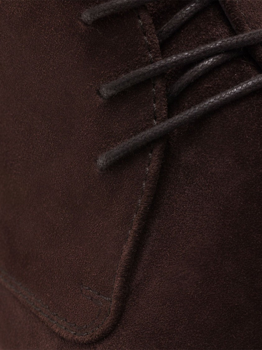 Church's Dark Brown Minimalist Suede Rising Lace-Up Shoes