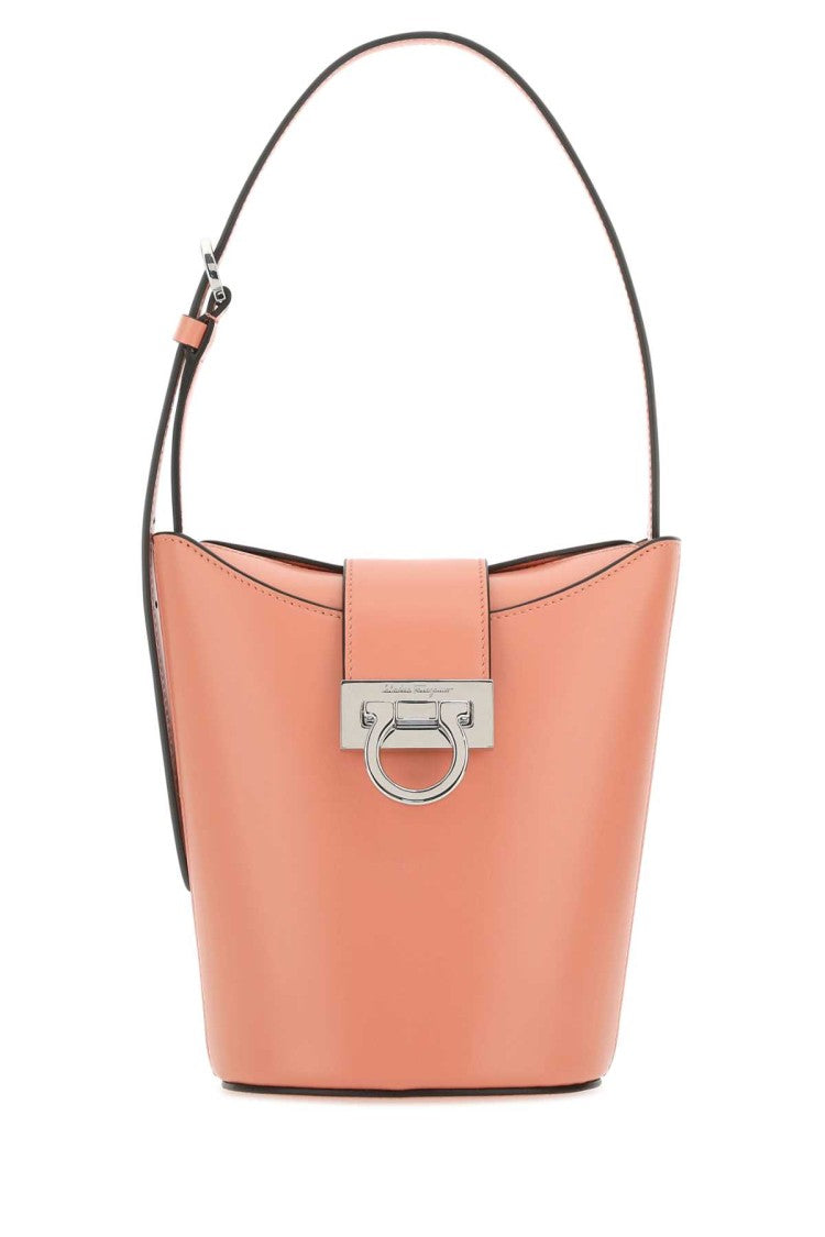 Salvatore Ferragamo Pastel Light Blue Leather Bucket Bag