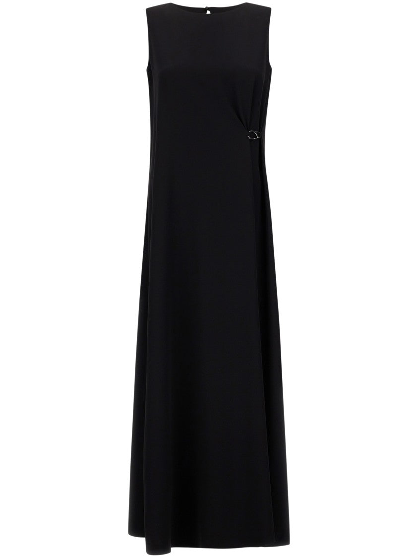 Herno Sleeveless A-Line Midi Dress With Gathered Detail