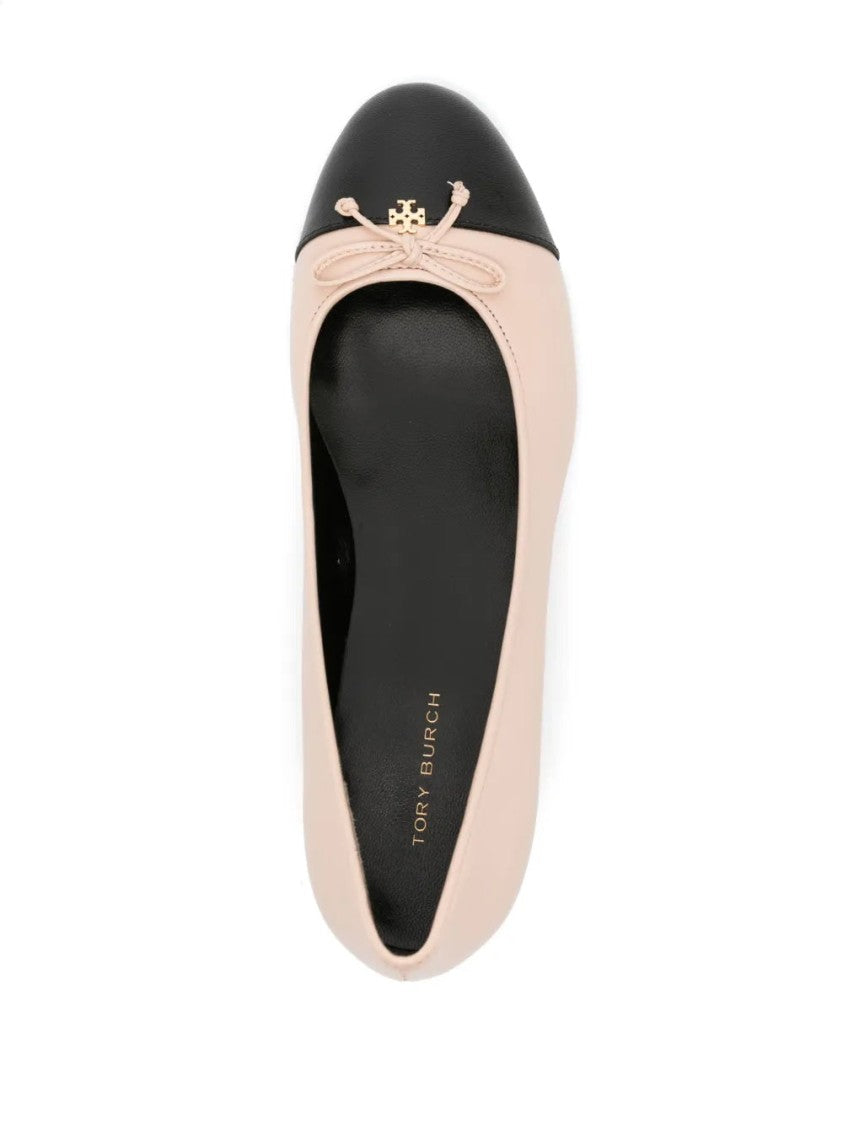 Tory Burch Multicolour Cap-Toe Bow Detail Leather Pumps
