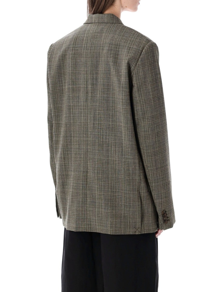 Soeur Hermosa Oversized Checked Misto Lana Blazer