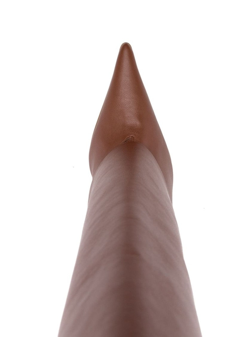 Gia Borghini Brown Eco-Leather Knee-High Boots