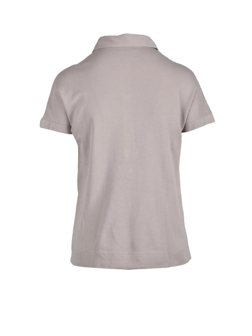 Ambrosio Beige Classic Collar Stretch Cotton Polo Shirt