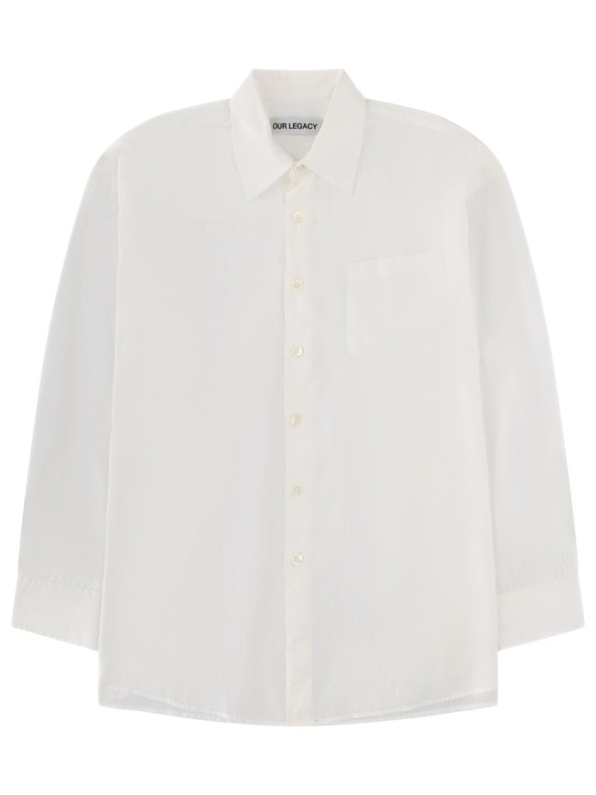 Our Legacy Borrowed Silk-Cotton Oversized Shirt