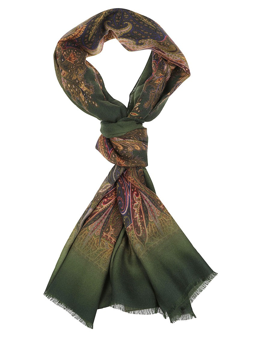 Etro Orfeo Paisley Fringed Wool Scarf