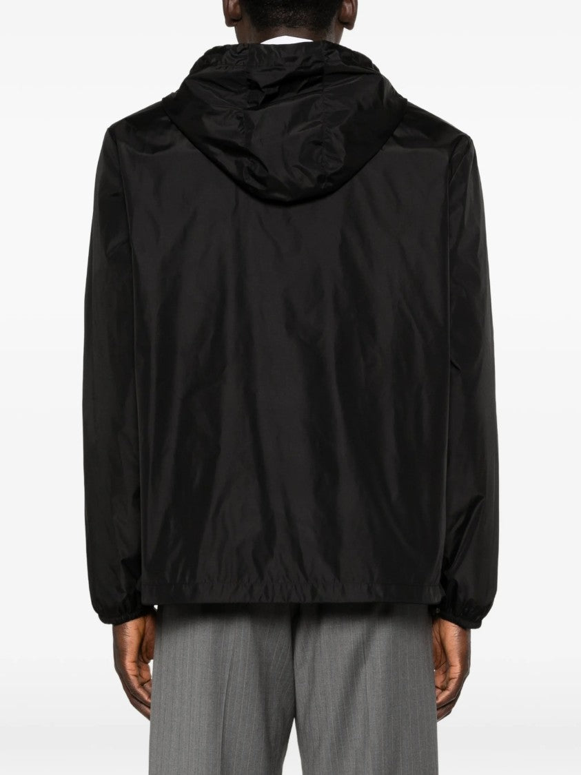 Valentino Black Vgold Nylon Hooded Jacket