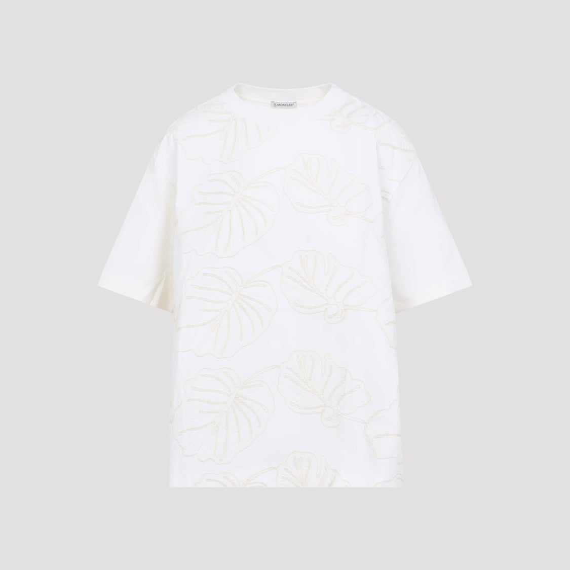 Moncler Short-Sleeved Nude-Toned Cotton T-Shirt