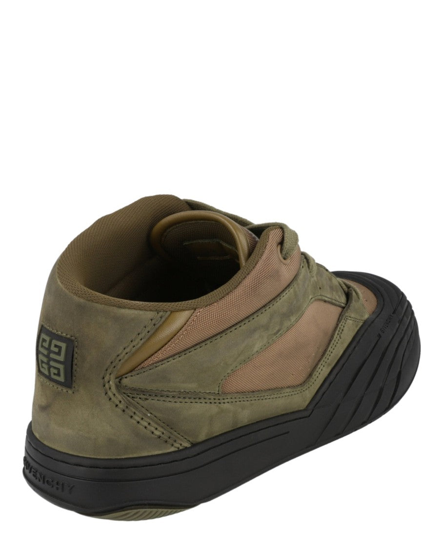 Givenchy Suede Trimmed Mid-Top Sneakers