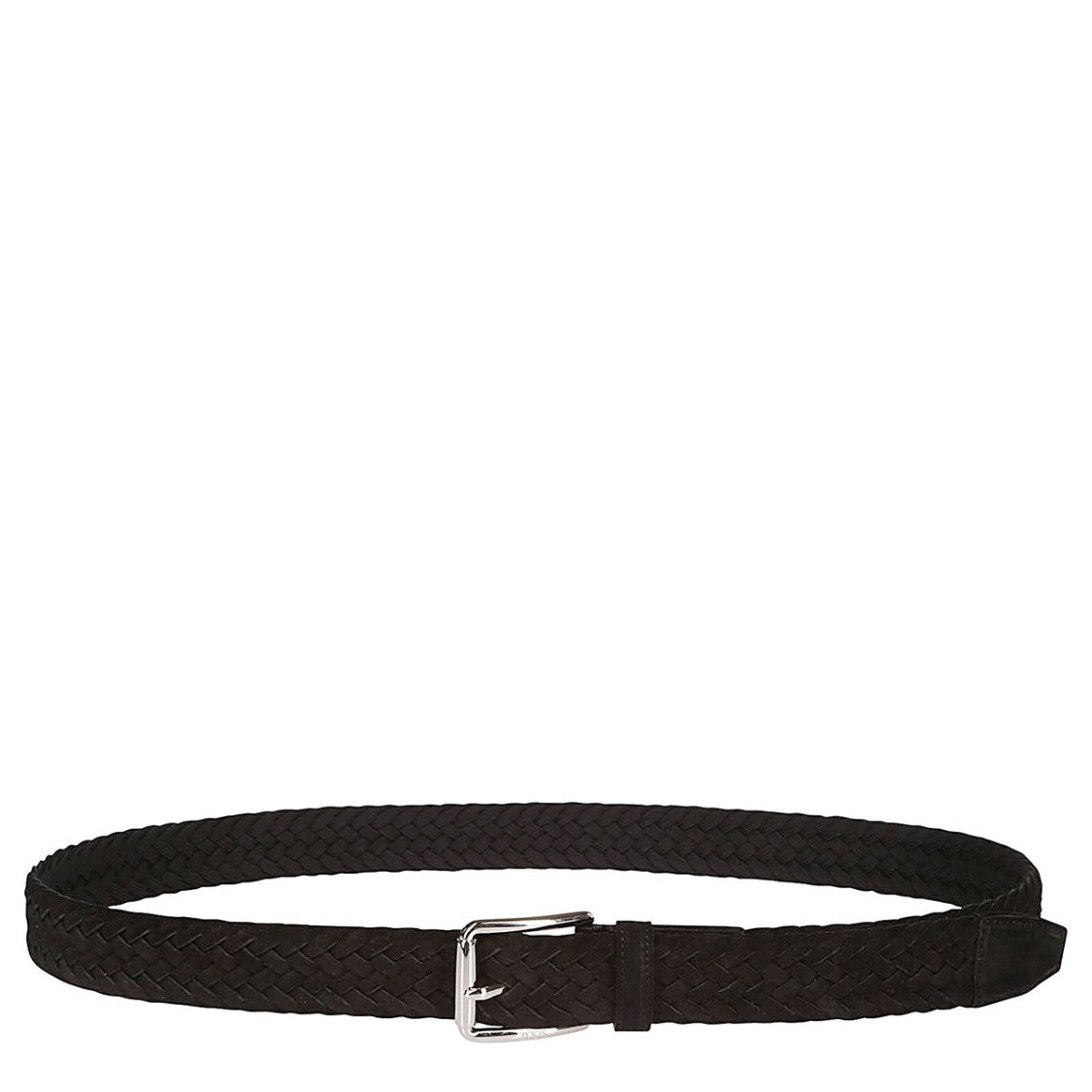 Tod's Black Suede Woven Design Belt
