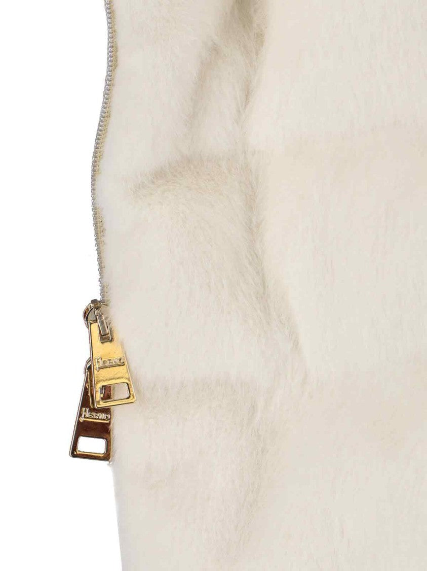 Herno Faux Fur Puffer Jacket With High Collar