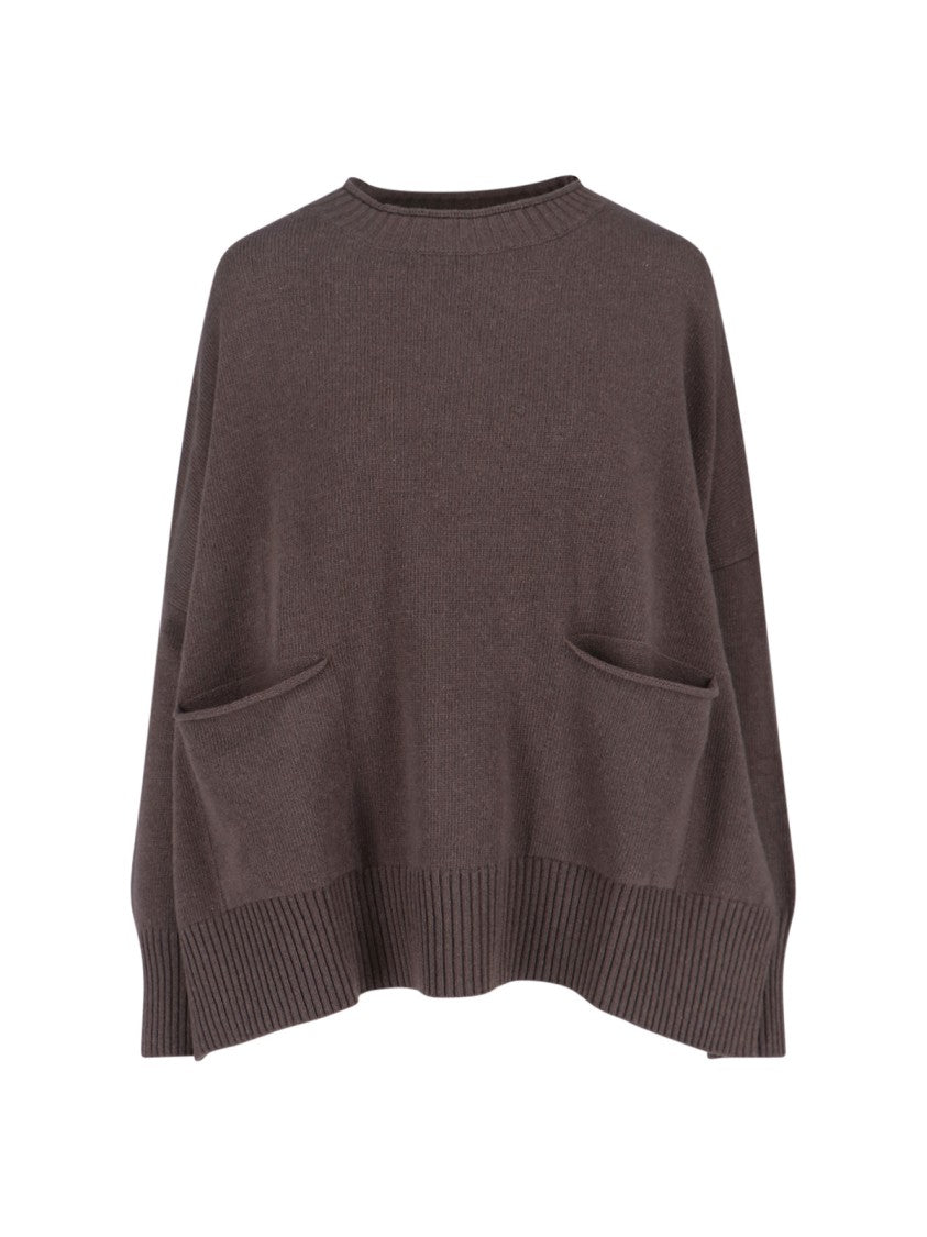 Ma'ry'ya Relaxed Fit Knit Sweater In Soft Beige