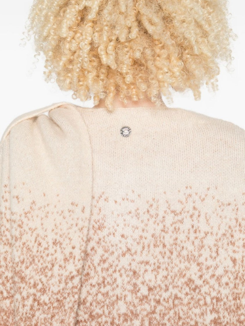 Twin-Set Gradient Design Coat With Draped Collar