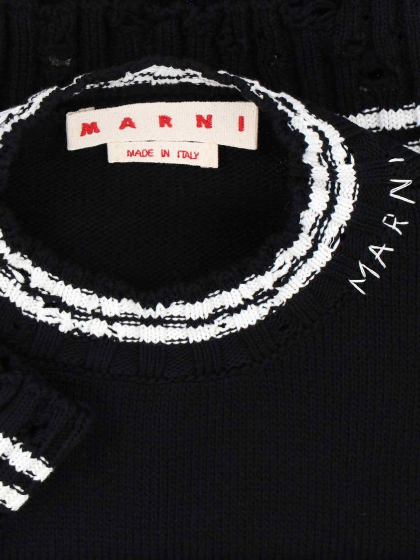 Marni Crop Knit Top – Black