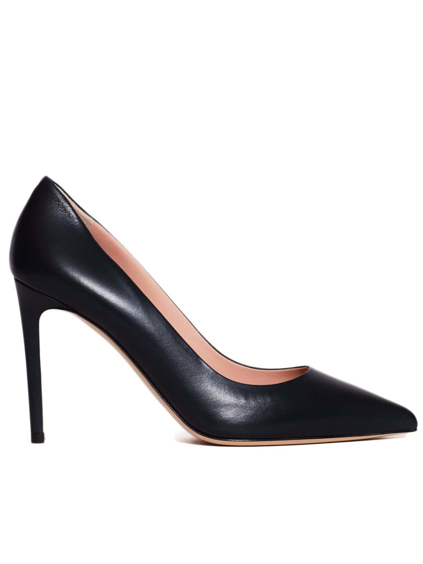 Ninalilou 90Mm Heel Decolte In Blue Leather Night