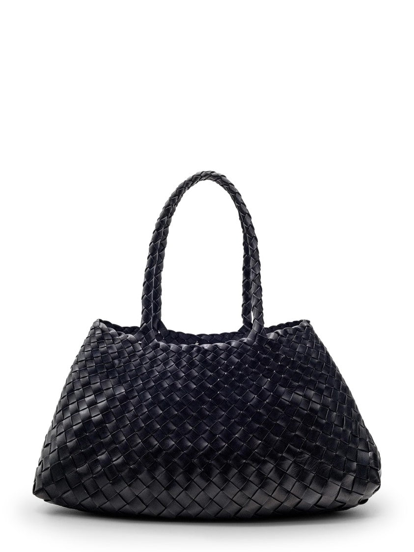 Dragon Diffusion Intricately Woven Black Buff Calf Leather Handbag