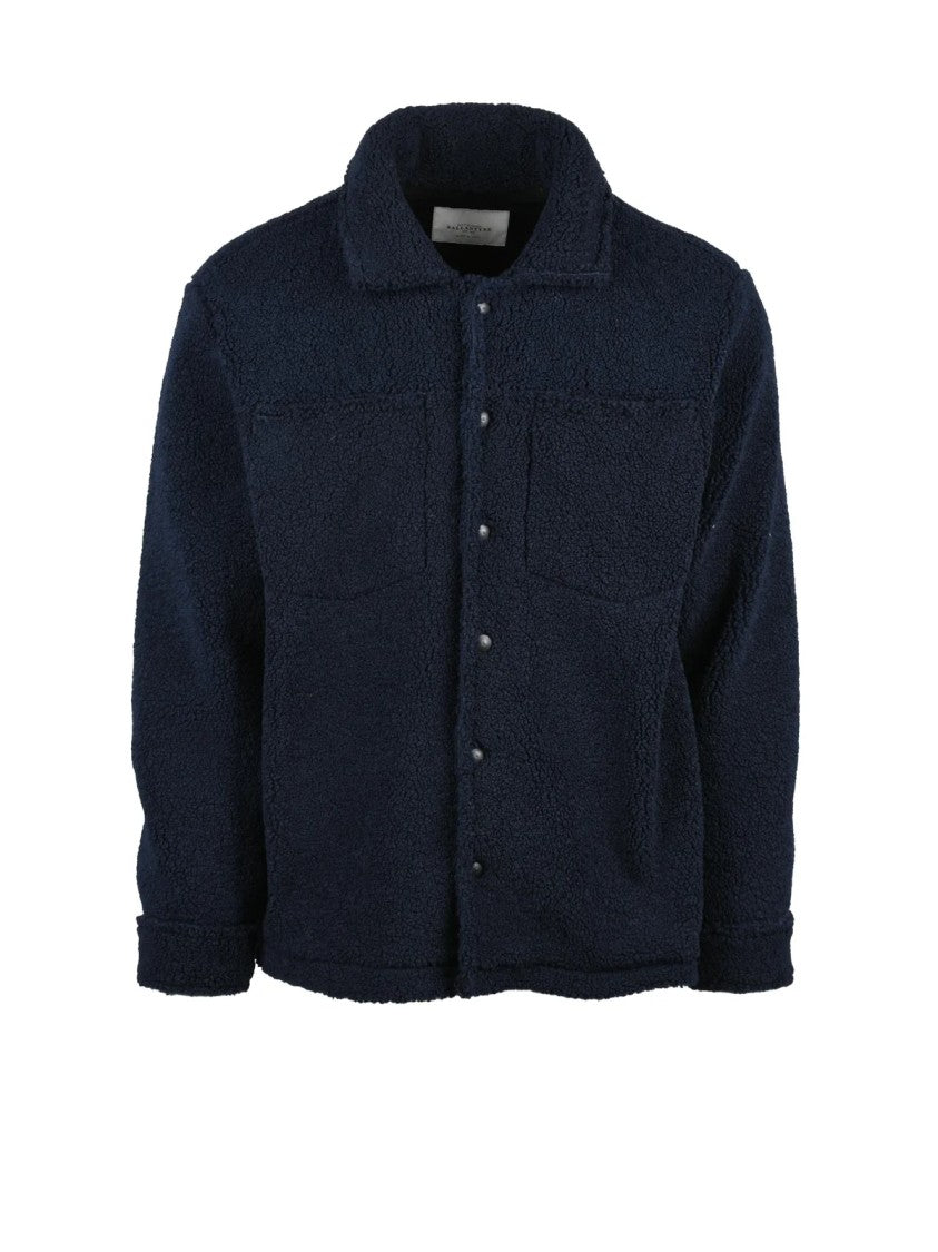 Ballantyne Blue Plush Snap Button Polyester Overcoat