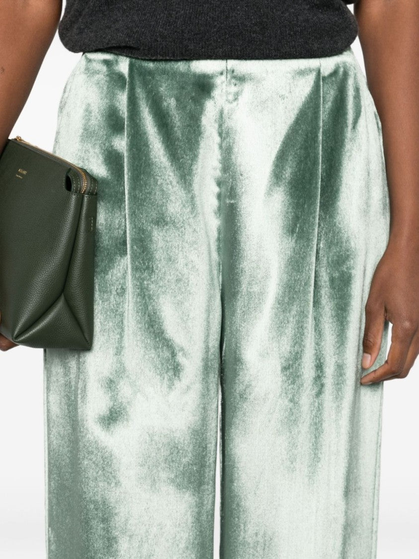 Alberta Ferretti Wide-Leg Trousers In Shiny Viscose
