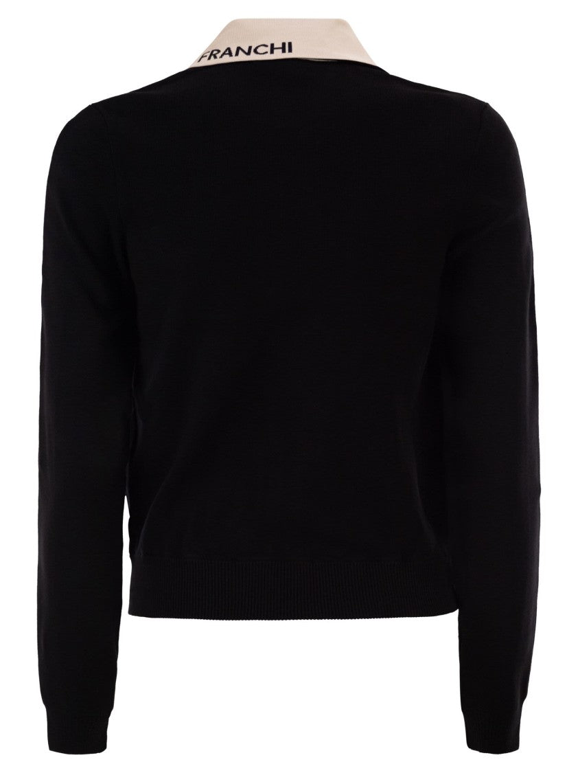 Elisabetta Franchi Knitted Jacket With Shiny Viscose Stripes