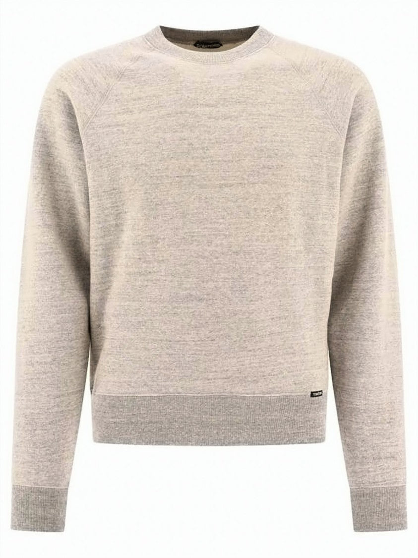 Tom Ford Subtle Heathered Long-Sleeve Top With Ribbed Details