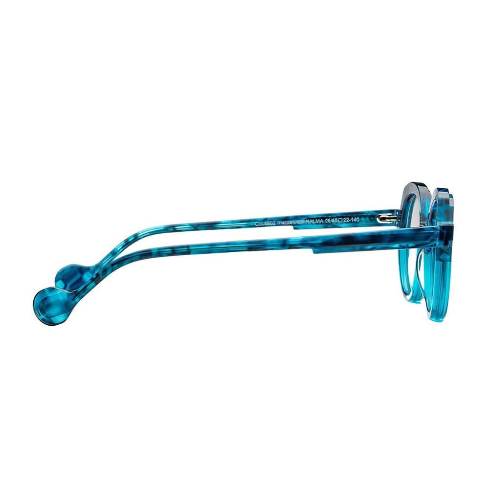 Matttew Halma Compact Round Sunglasses In Speckled Turquoise Acetate