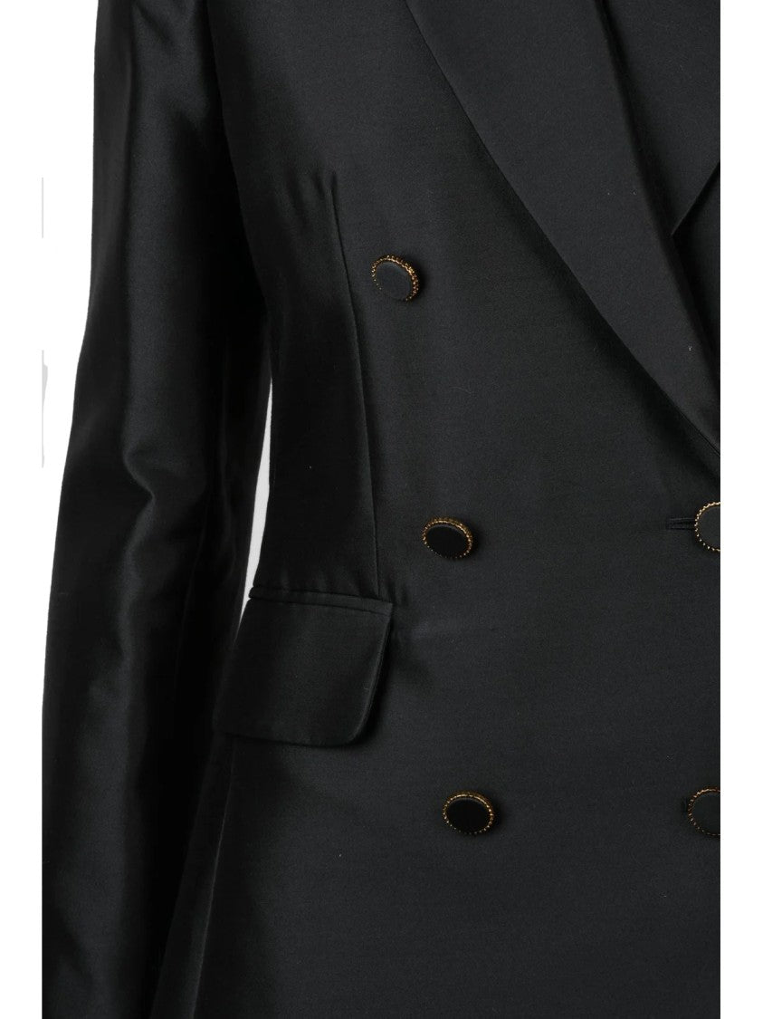 Zimmermann Black Wool-Blend Double-Breasted Jacket