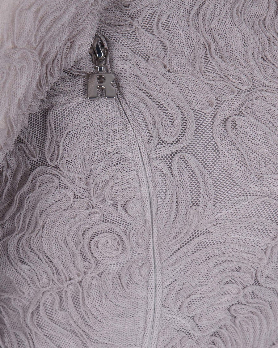 Rotate Gray Violet Frill Mesh Mini Dress