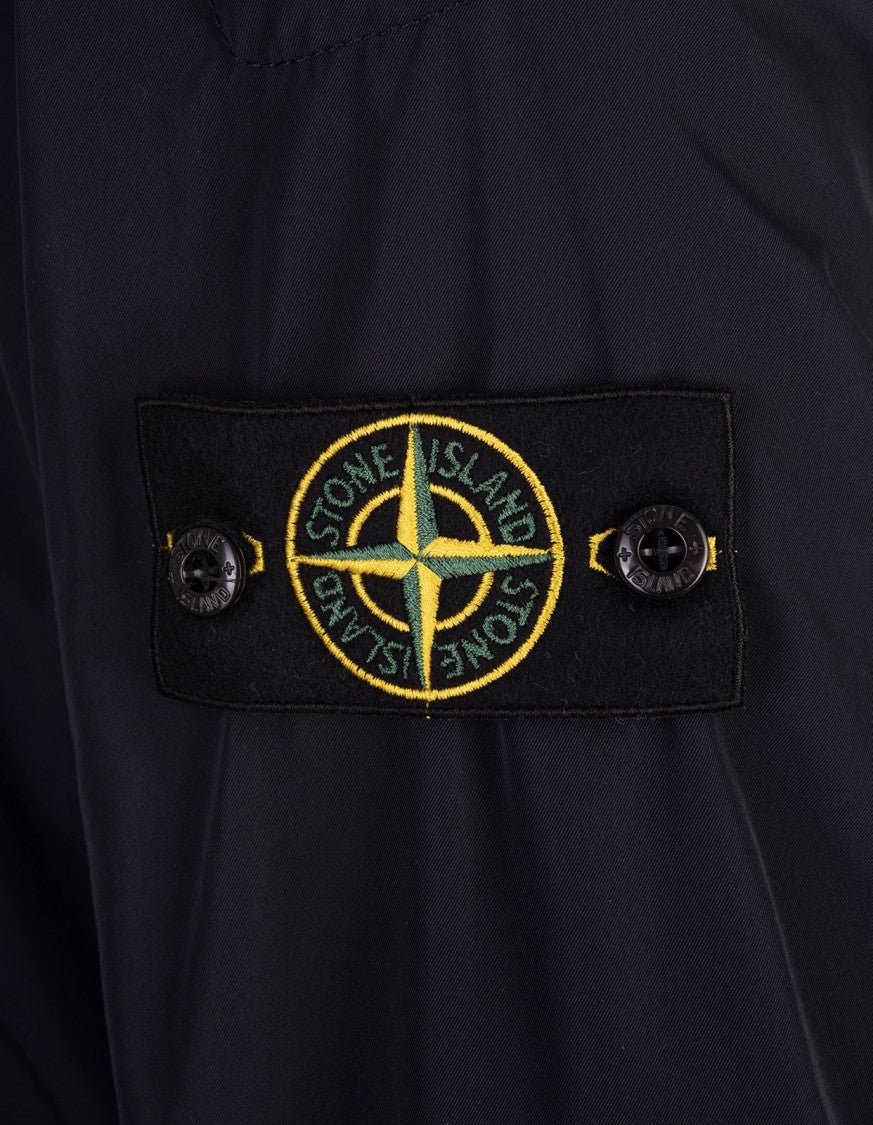 Stone Island Hooded Blue Polyester Jacket