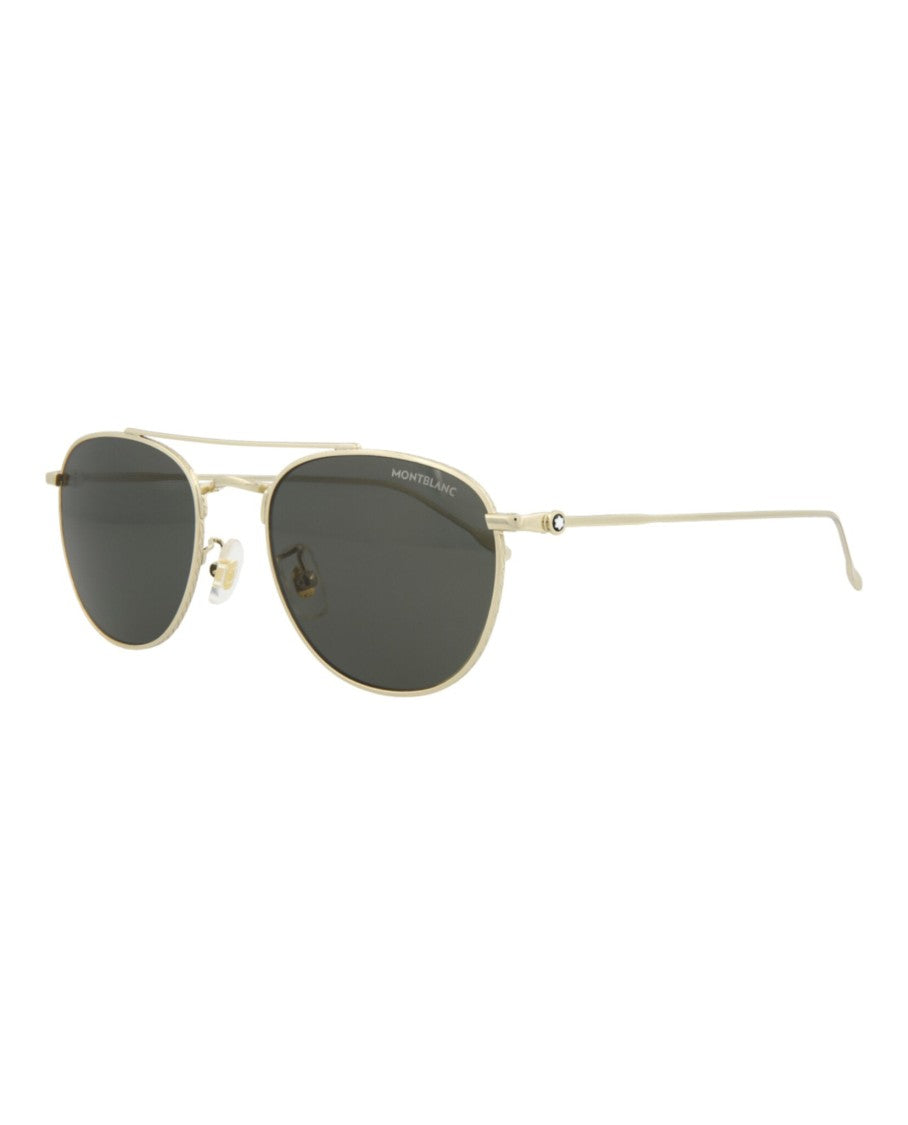 Montblanc Aviator-Frame Metal Sunglasses With Adjustable Nose Pads