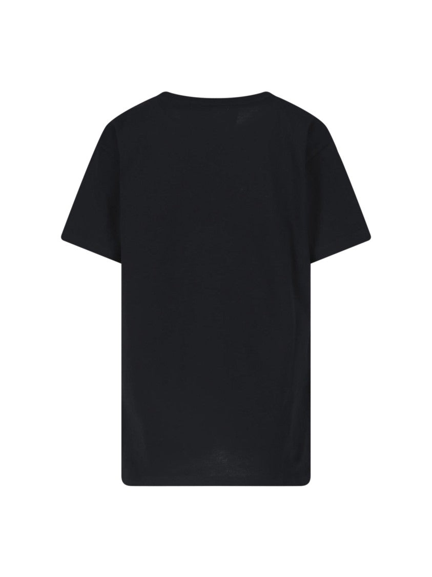 Valentino Short-Sleeved Black T-Shirt With Bold Yellow Print