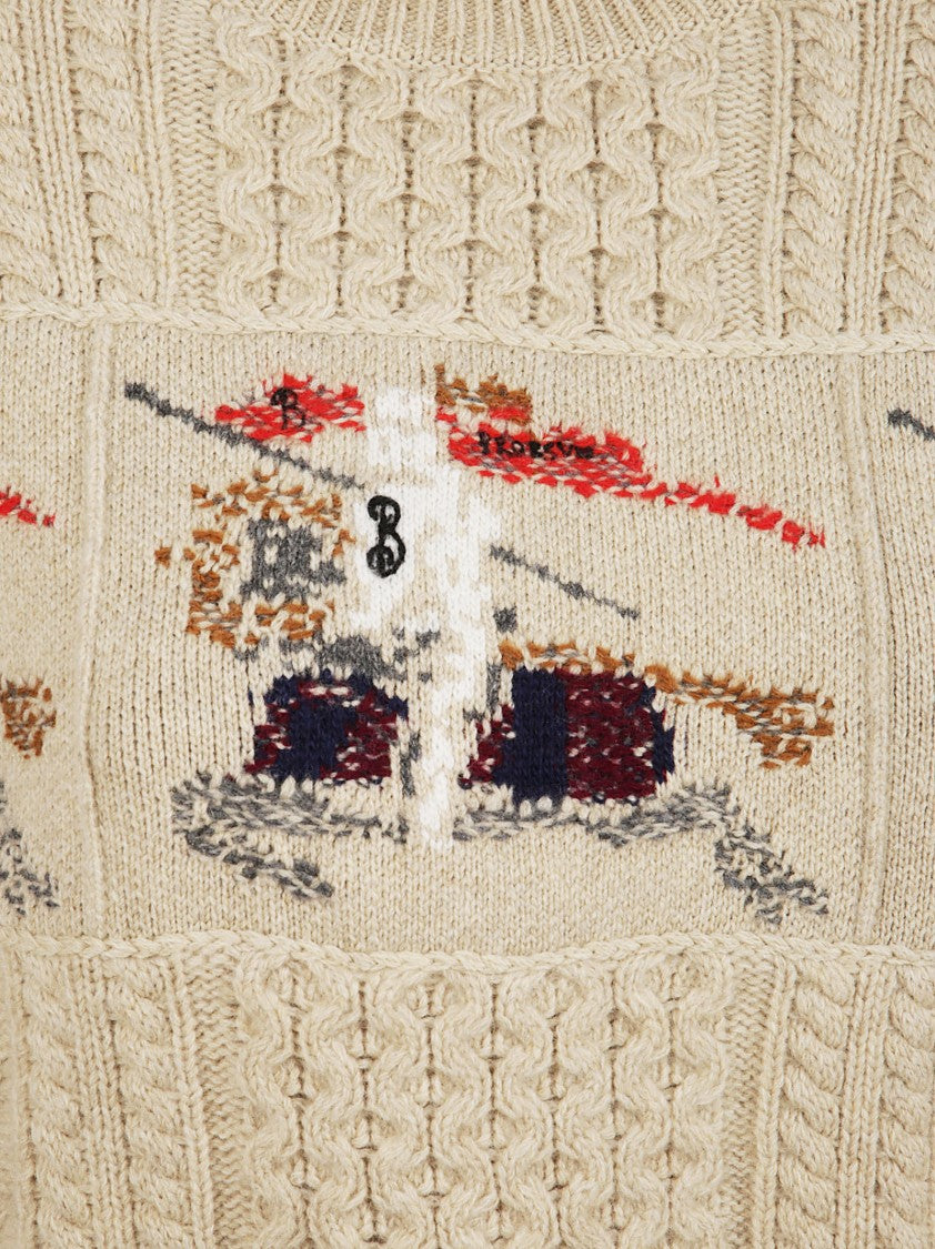 Burberry Heavyweight Aran-Knit Turtleneck Sweater