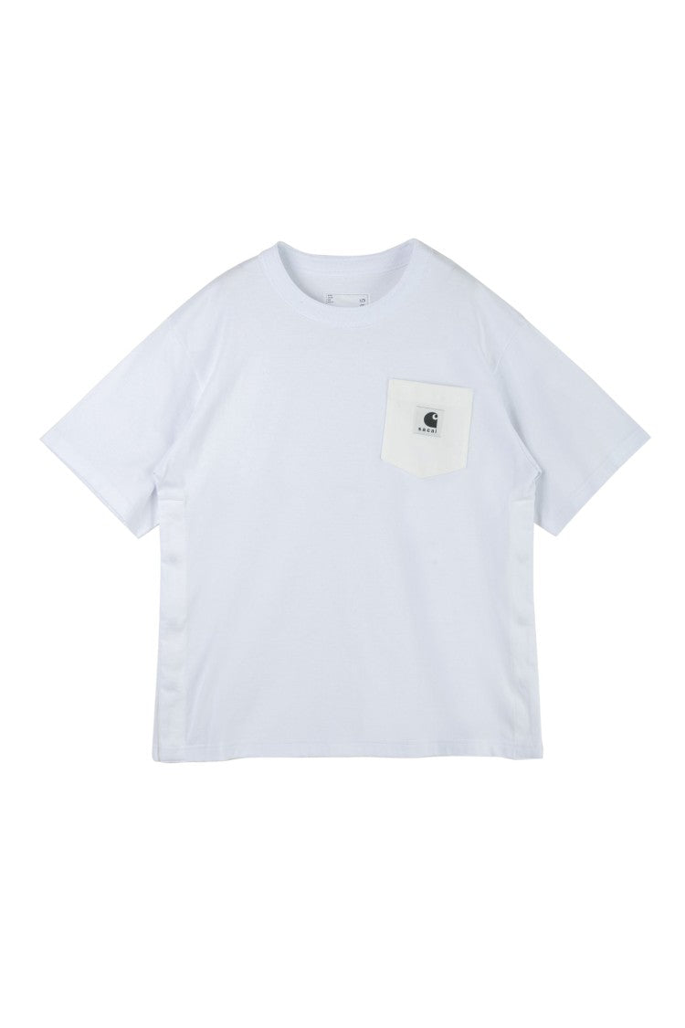 Sacai X Carhartt Wip Minimalist Short-Sleeve T-Shirt With Classic Crew Neckline