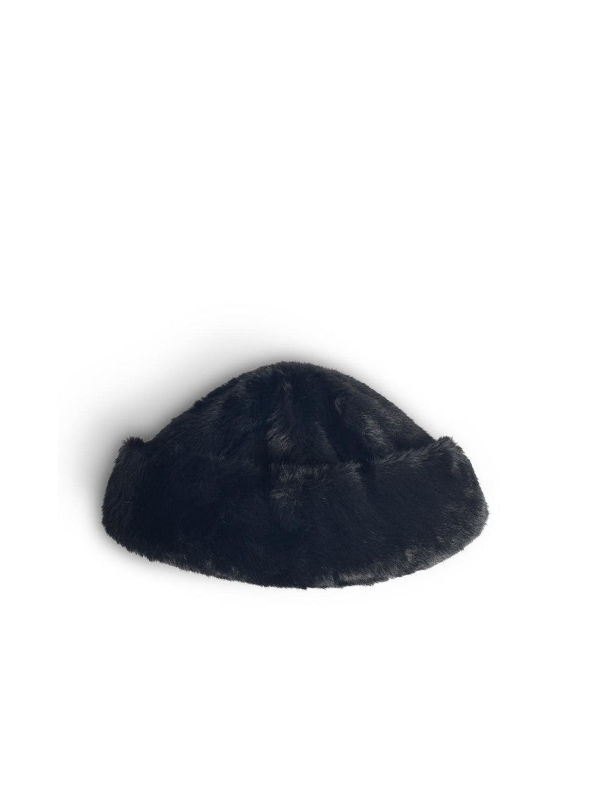 Stand Studio Lovali' Black Faux Fur Cap