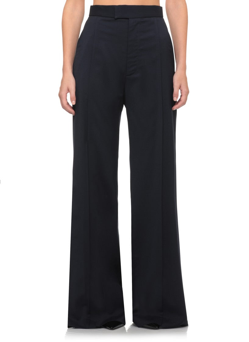 Vivienne Westwood Navy Blue High-Waisted Wide-Leg Wool Pants