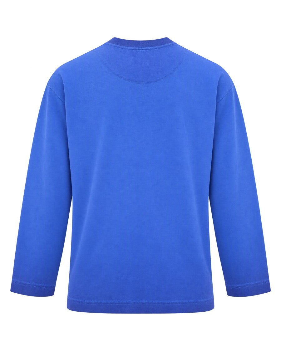 Flâneur Royal Blue Slogan Graphic Long-Sleeve T-Shirt