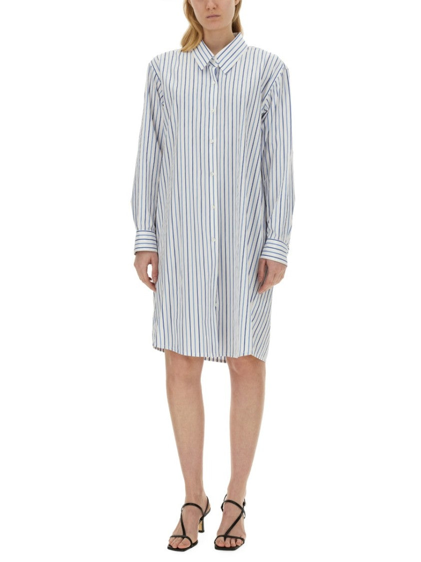 Dries Van Noten Oversized Cotton Shirt With Bold Stripe Pattern